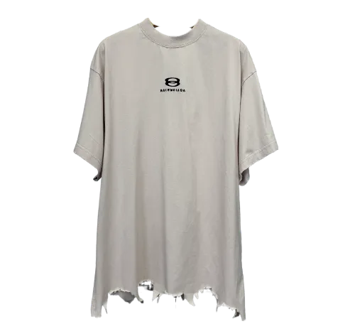 balenciaga ripped logo tee - Image 2